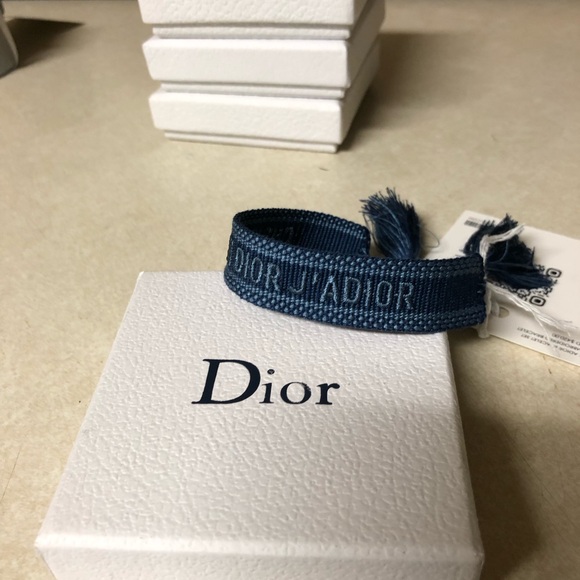 Christian Dior Friendship Bracelet Navy Blue Women Woven Bracelet Embroidered - Picture 4 of 8